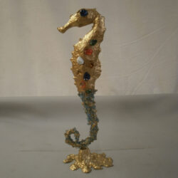 handcrafted bronze artwork seahorse sculpture handmade