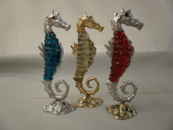 handcrafted bronze artwork seahorse sculpture handmade