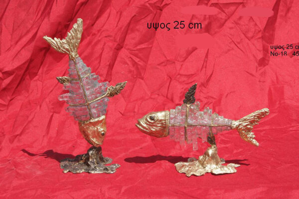 handcrafted bronze artwork fish sculpture handmade