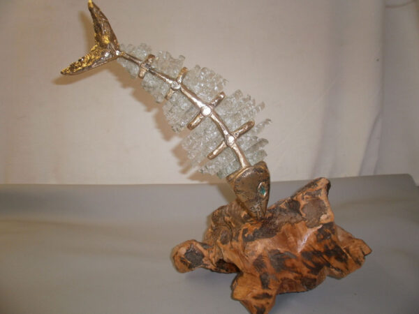handcrafted bronze artwork fish sculpture handmade